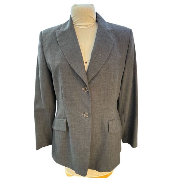 Ann Taylor Classic 2-Button Blazer Gray Sz. 12 Professional Office Academic - Picture 1 of 9